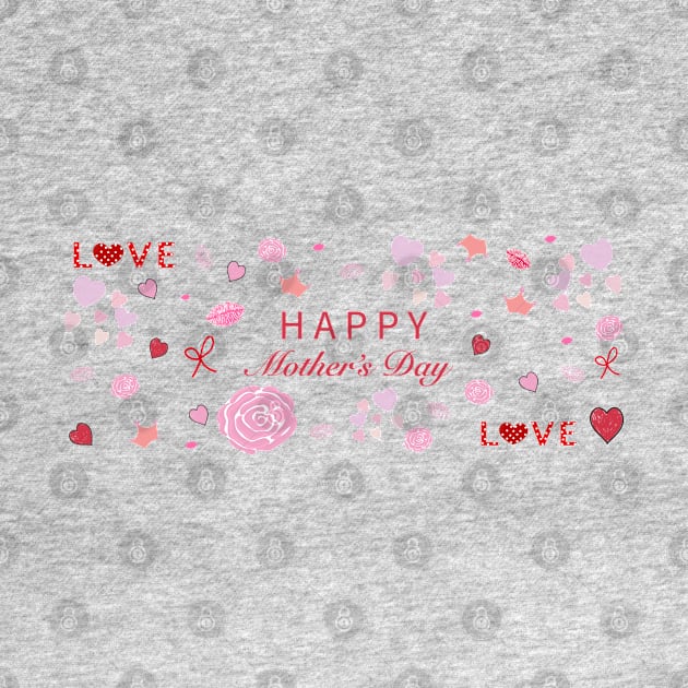 Hand drawn abstract roses, hearts, love, lips, kiss collage banner by GULSENGUNEL